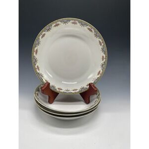 T&V Limoges France Floral Soup Salad‎ Pasta Bowls Set of 4